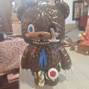 Brown Bear Figurine with Colorful Accents